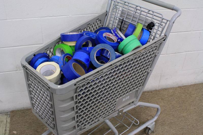 lot 83 image: Shopping Cart full of Masking Tape