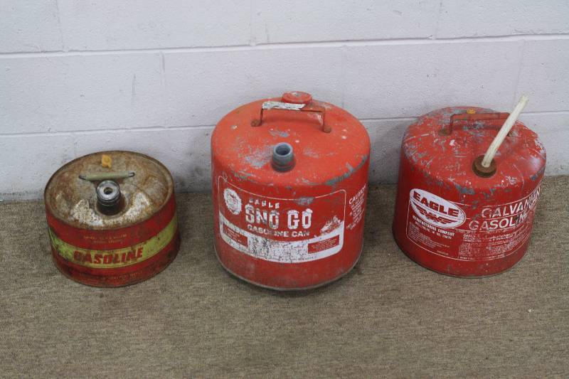 lot 245 image: 3 Metal Gas Cans