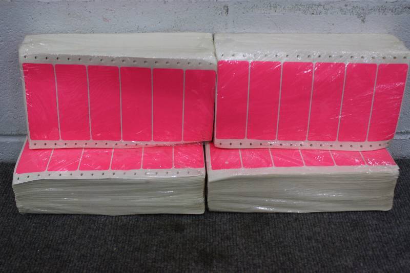 lot 203 image: Neon Pink Labels (10,000 qty)