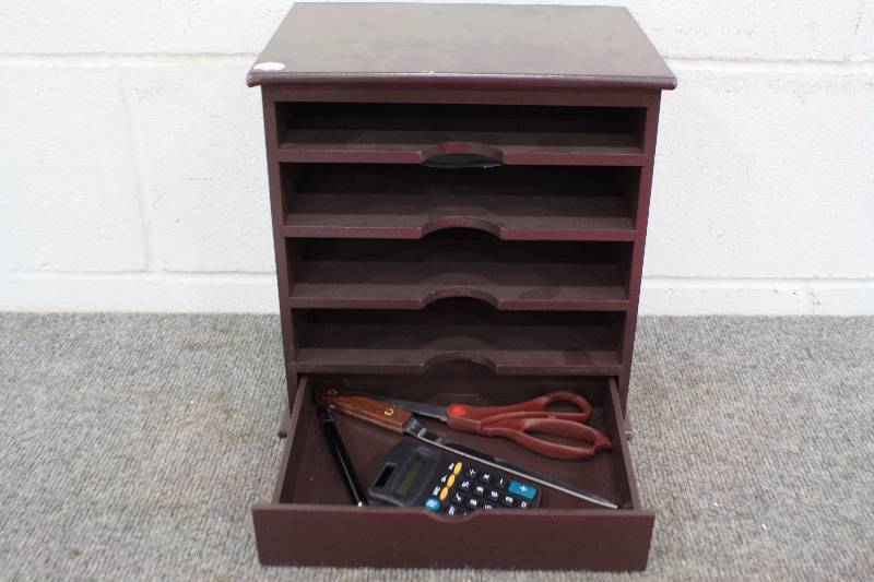 lot 240 image: 4 Slot Mail Organizer with Accessories