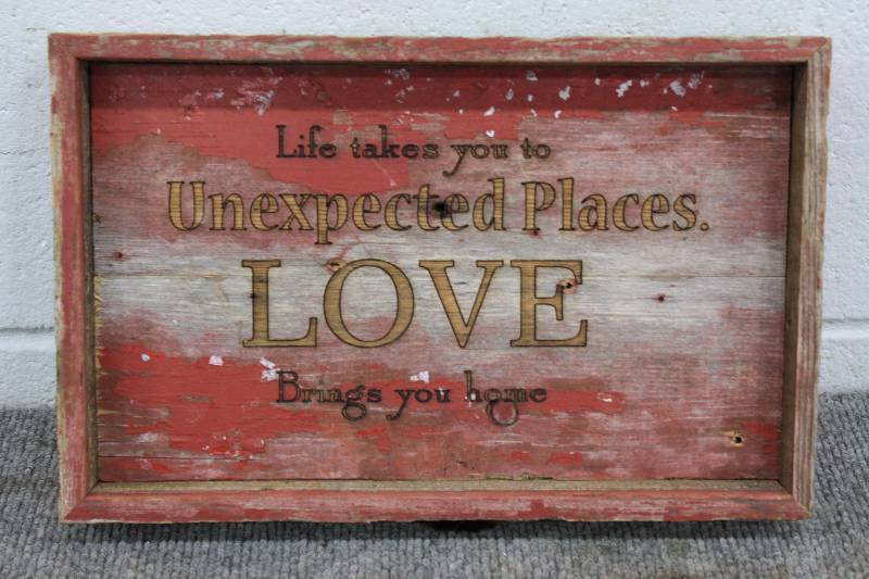 lot 182 image: Wood Quote Plaque