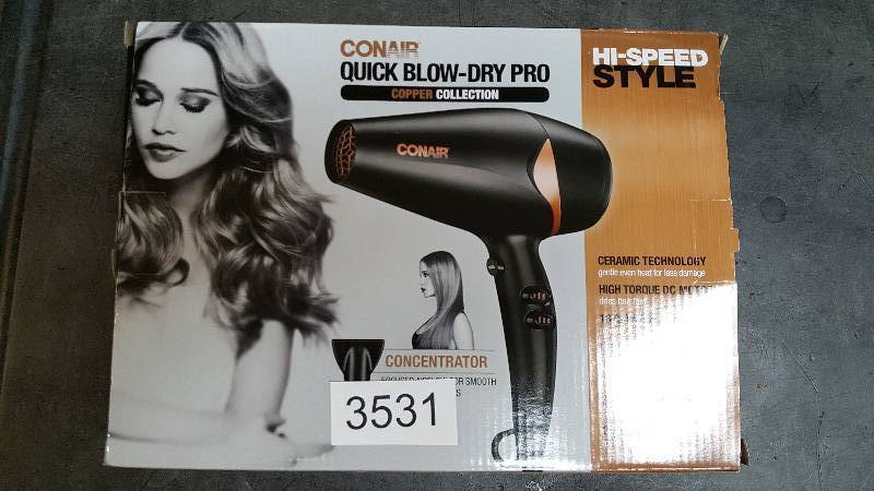 lot 3531 image: Conair Copper Quick Blow-Dry 1875 Watt Pro Styler