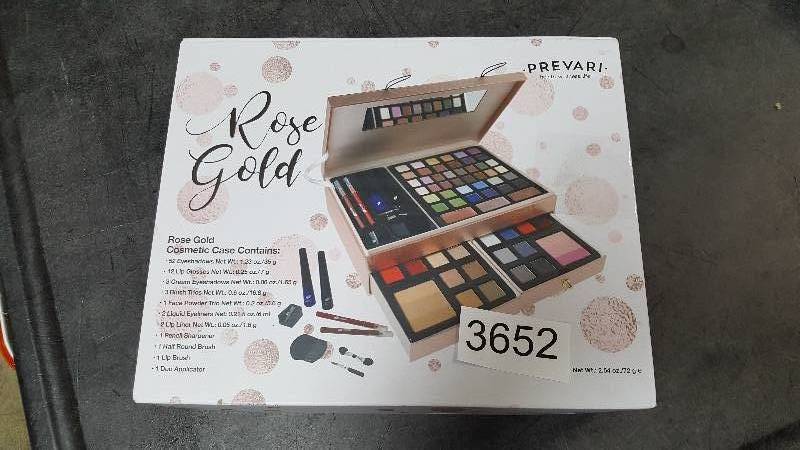 lot 3652 image: Prevari Rose Gold 75-Pc. Cosmetics Set