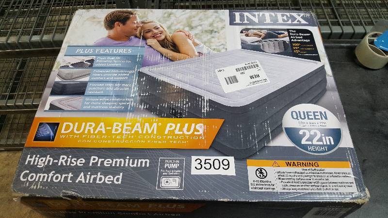 Intex Fiber-Tech Comfort Plush Raised 22 Airbed - Queen