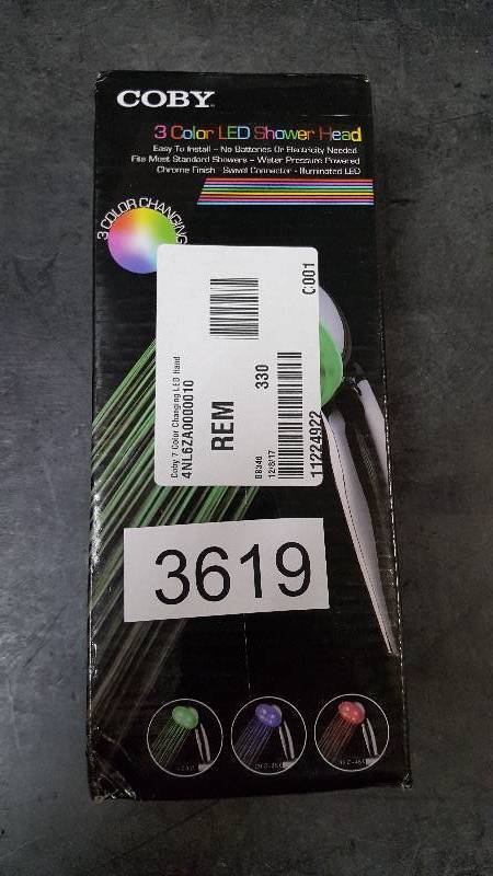 Coby 7 Color Changing LED Handheld Shower Head - CSH-103B