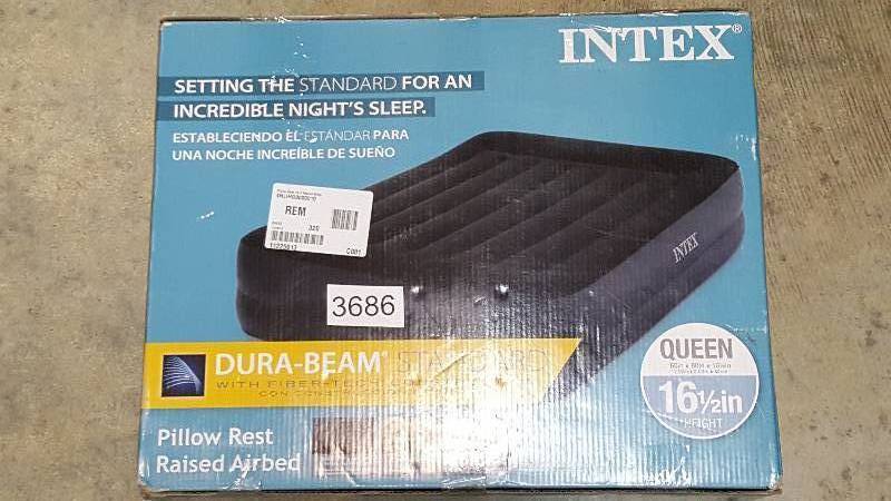 Intex Fiber-Tech Pillow-Rest Raised 16-12 Airbed - Queen