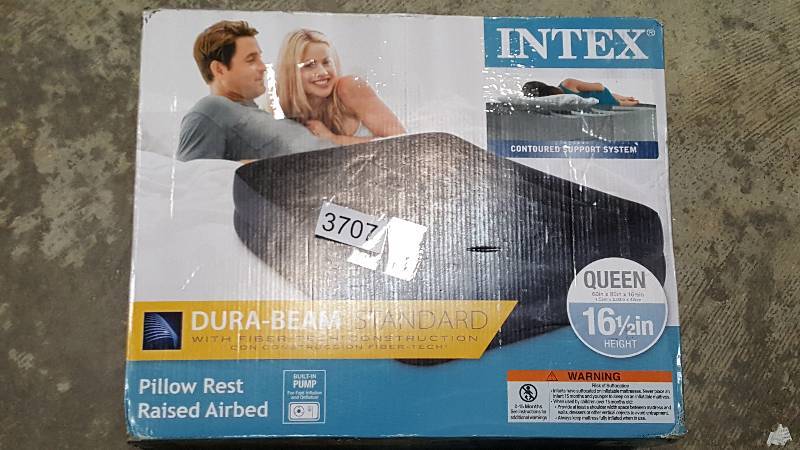 Intex Fiber-Tech Pillow-Rest Raised 16-12 Airbed - Queen