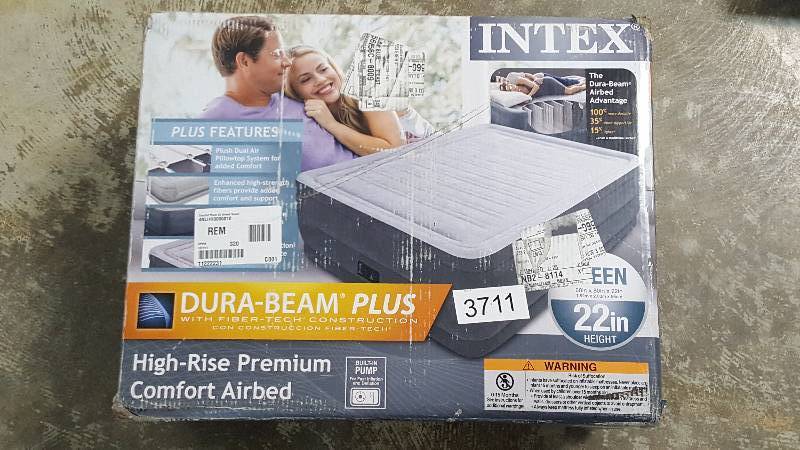 Intex Fiber-Tech Comfort Plush Raised 22 Airbed - Queen