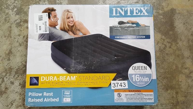 Intex Fiber-Tech Pillow-Rest Raised 16-12 Airbed - Queen