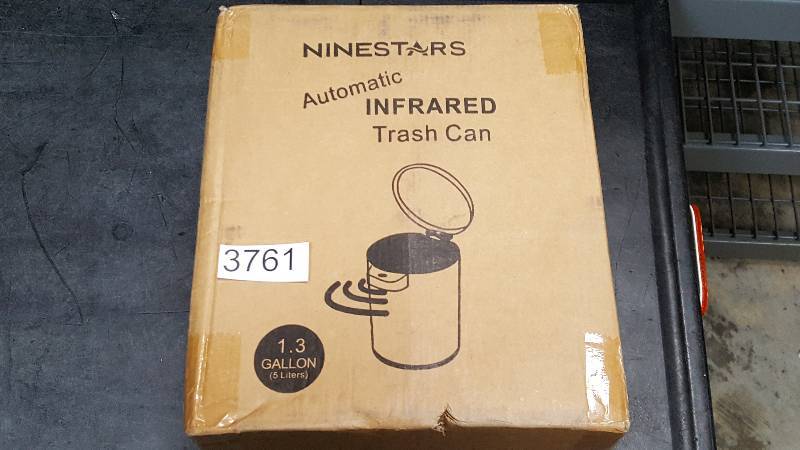 Nine Stars 1-Gallon Round Motion-Sensor Trash Can
