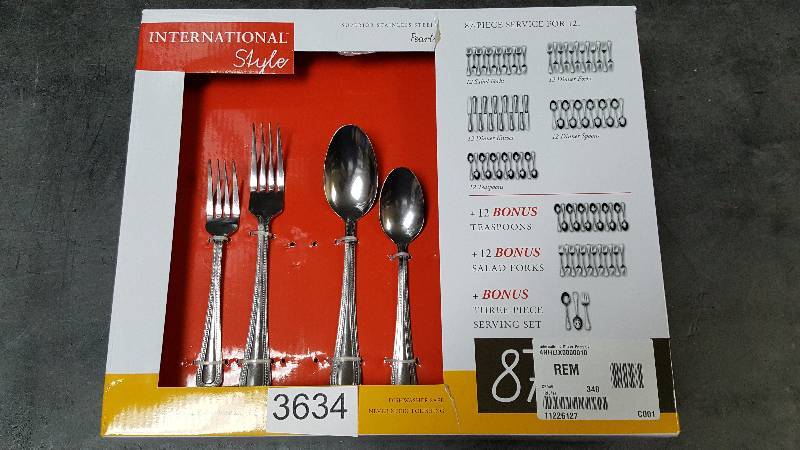 lot 3634 image: International Silver Pearl 87-Pc. Flatware Set - Service for 12 MISSING ONE PIECE
