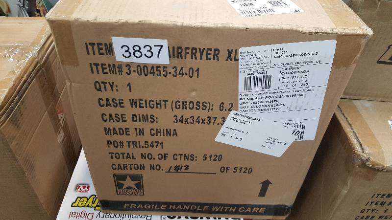 lot 3837 image: Power AirFryer XL - 3.4-Qt. - Black