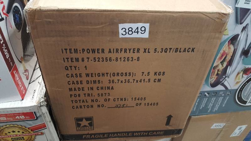 lot 3849 image: Power AirFryer XL - 5.3-Qt. - Black
