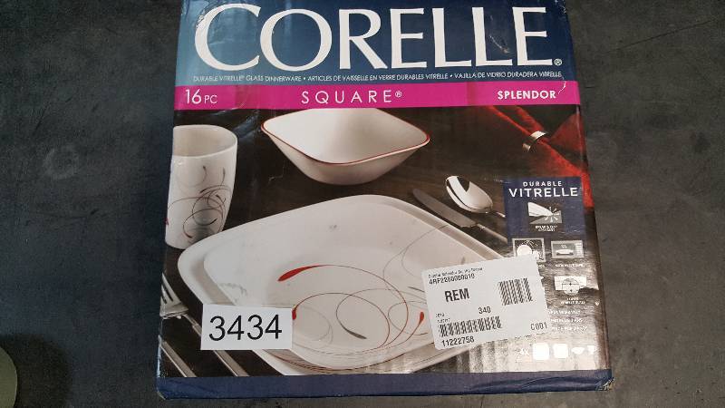 lot 3434 image: Corelle Square Splendor 16-Pc. Dinnerware Set