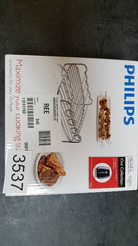 lot 3537 image: Philips AirFryer Double-Layer Rack with Skewers