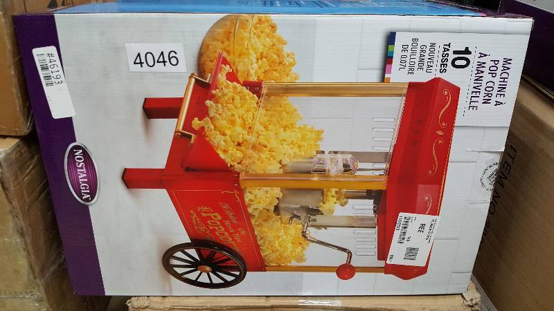 lot 4046 image: Nostalgia Vintage Kettle Popcorn Maker - Red