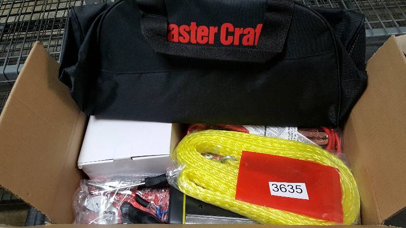 lot 3635 image: Master Craft 51-Pc. Emergency Roadside Kit
