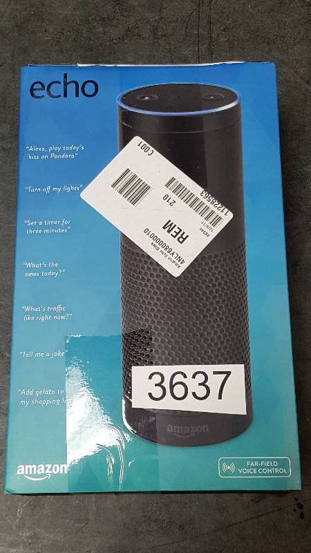 lot 3637 image: Amazon Echo Smart Speaker - Black