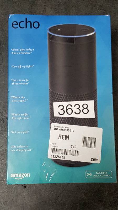 lot 3638 image: Amazon Echo Smart Speaker - Black