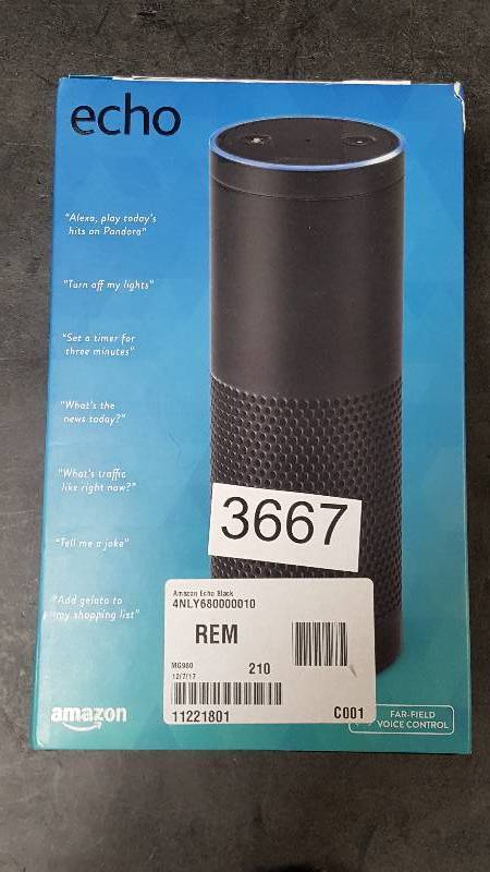 lot 3667 image: Amazon Echo Smart Speaker - Black