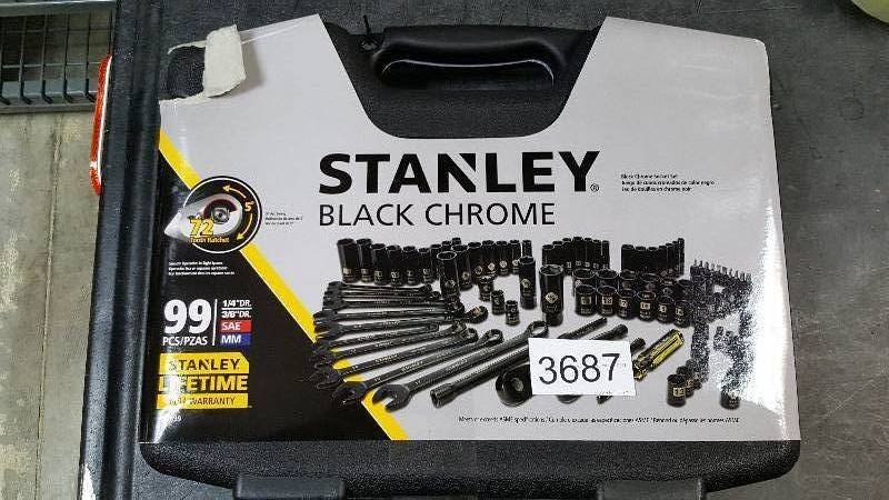lot 3687 image: Stanley 99-Pc. Black Chrome Tool Set
