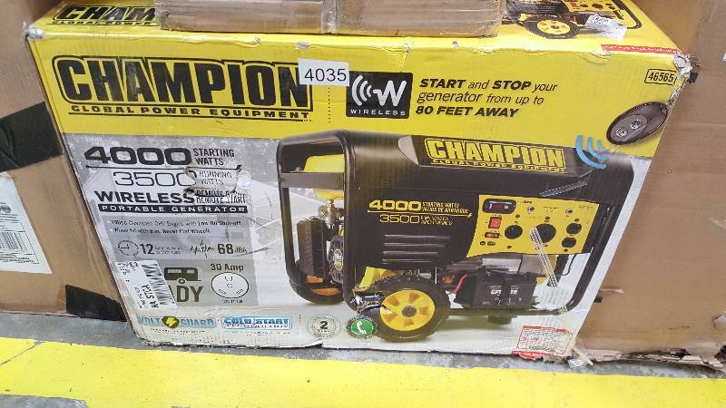 lot 4035 image: Champion Power 4000 Peak3500 Running Watts Generator with Remote Start