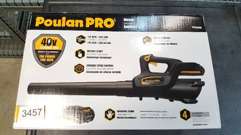 lot 3457 image: Poulan Pro 40V Lithium-Ion Cordless Leaf Blower