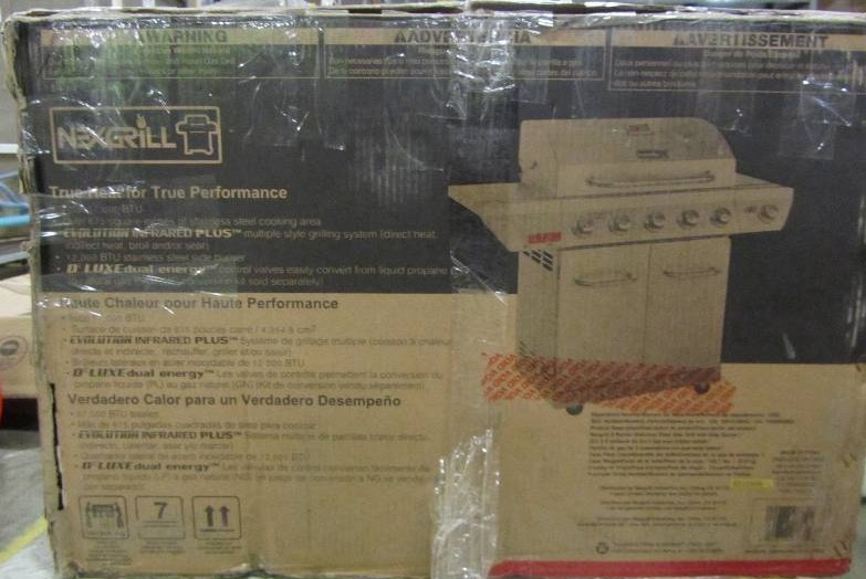lot 73 image: Nexgrill Evolution 5-Burner Propane Gas Grill in Stainless Steel with Side Burner and Infrared Technology