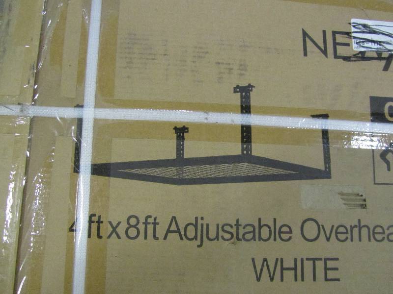 lot 5 image: NewAge Products Performance 96 in. L x 48 in. W x 42 in. H Adjustable VersaRac Ceiling Storage Rack in White (x2)