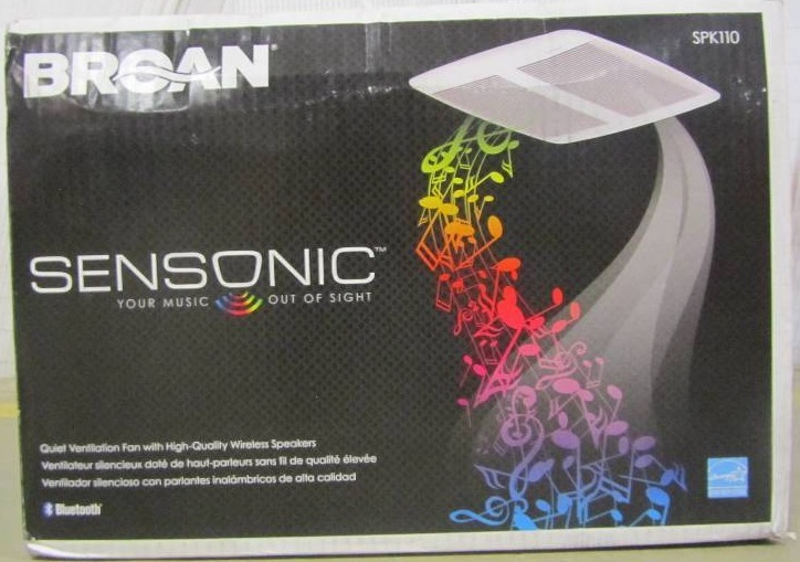 lot 46 image: Broan Sensonic 110 CFM Ceiling Stereo Speaker Exhaust Fan with Bluetooth Wireless Technology, ENERGY STAR Qualified