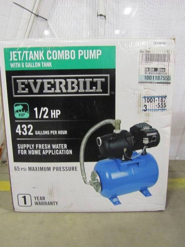lot 53 image: Everbilt 12 HP Shallow Well Jet Pump with 6 Gal. Tank