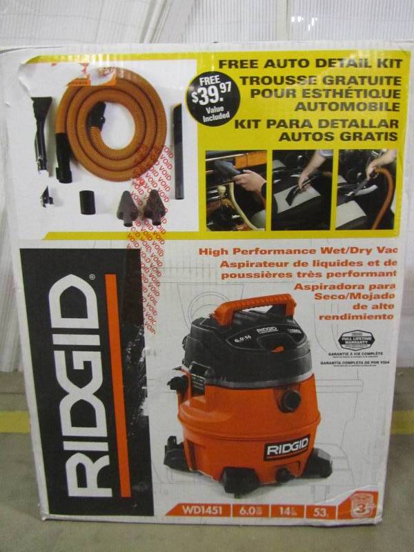 lot 61 image: RIDGID 14 gal. 6.0-Peak HP Wet Dry Vac