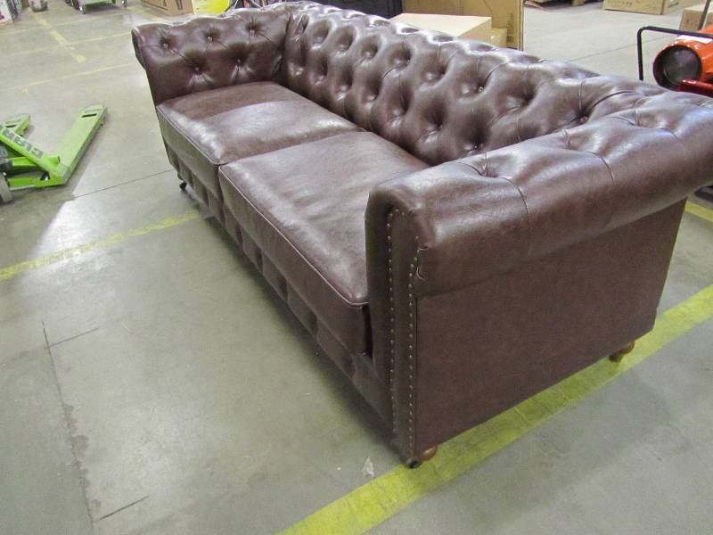 Home Decorators Collection Gordon Brown Leather Sofa Mn Home