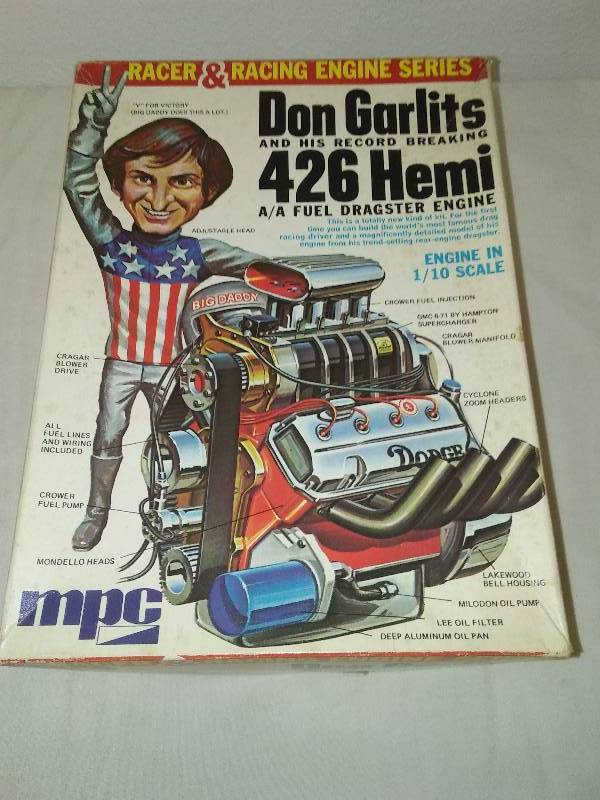 lot 73 image: NIB MPC Don Garlits Big Daddy 426 Hemi, 110 Scale engine, 1-0701-250