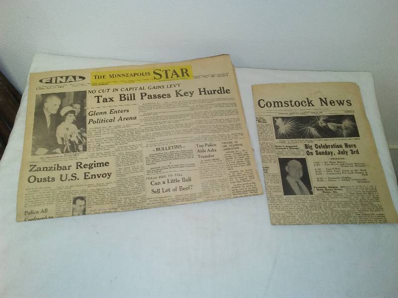 lot 36 image: 2 Vintage Newspapers  New old Stock