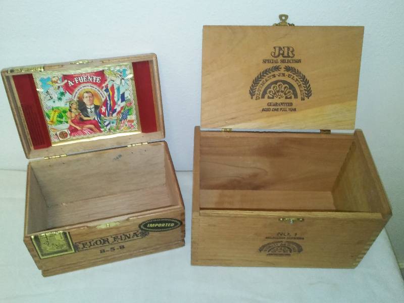 lot 56 image: 2 Cigar Boxes, All Wood