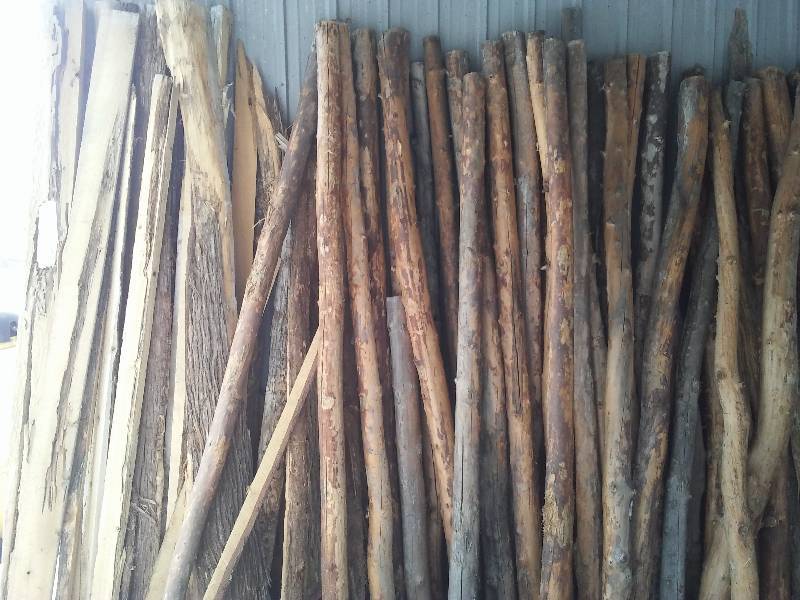 lot 2 image: 8 ft. Tamarac Posts approx 50 qty, plus some cedar  Saw Cut planking.