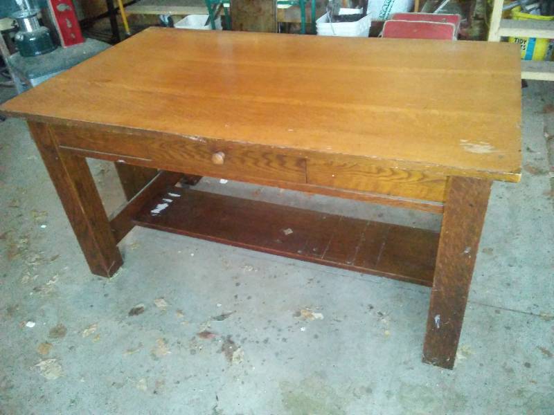 lot 13 image: Sofa Library Table with Drawer