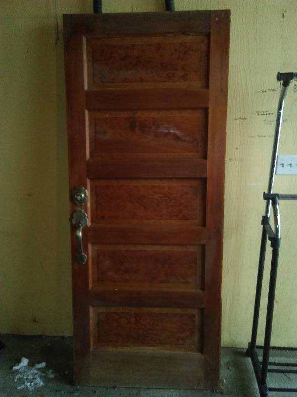 lot 27 image: Vintage Solid Wood Wooden Exterior 5 Stacked Horizontal Ladder Panel Door