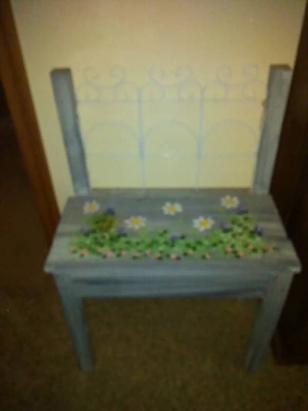 lot 57 image: Garden Porch Bedroom Accent Bench
