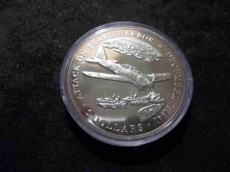 Pearl Harbor WWII $5.00 Silver Comemmorative Proof