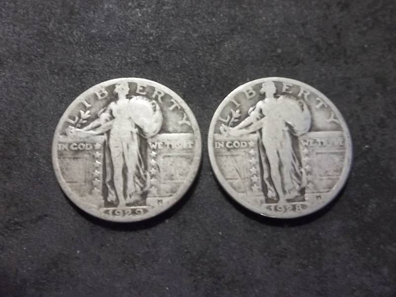1928, 1929 Standing Liberty Quarters