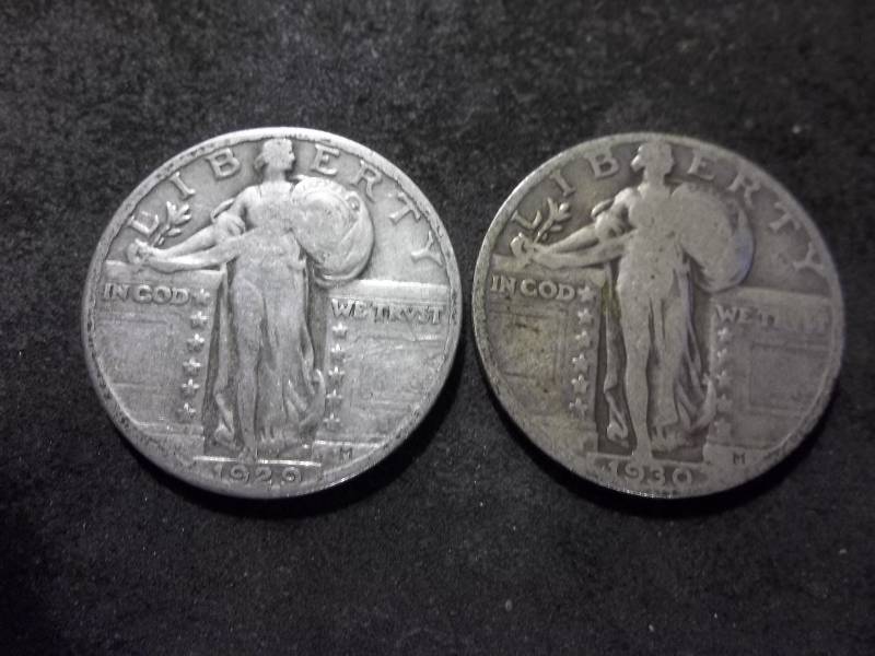 1929, 1930 Standing Liberty Quarters
