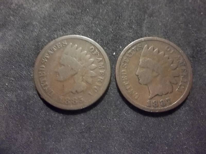 1885, 1887 Indian Head Cents