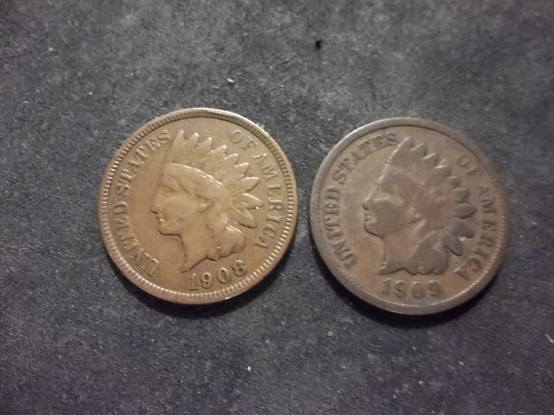 1908, 1909 Indian Head Cents
