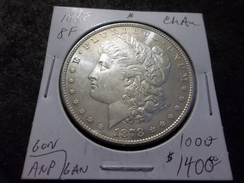 1878  Morgan Silver Dollar With 8 Tail Feathers