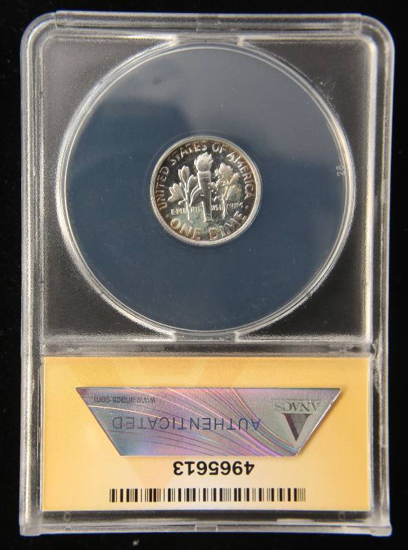 1954 PROOF ROOSEVELT SILVER DIME PF65 ANACS
