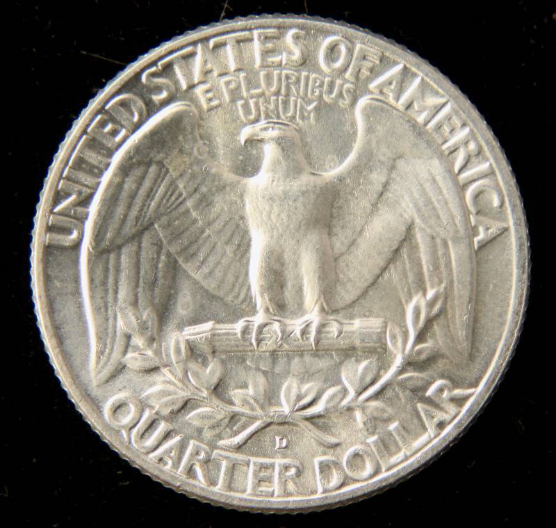 1964-D WASHINGTON SILVER QUARTER BU