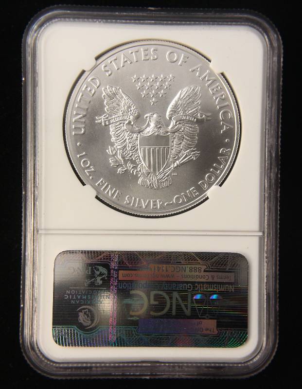 2011-S AMERICAN SILVER EAGLE 1 TROY OZ. .999 FINE SILVER DOLLAR MS70 NGC