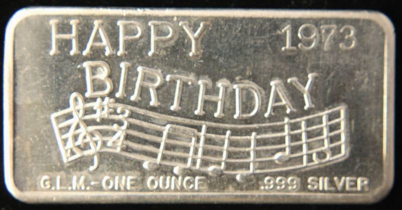 1 TROY OZ. .999 FINE SILVER BAR GREAT LAKES MINT 1973